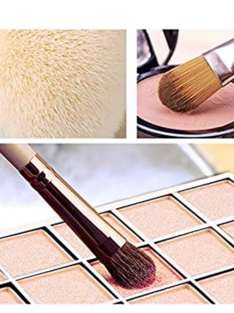 Rose Metallic Makeup Brush Set with Travel Case - 7-Piece